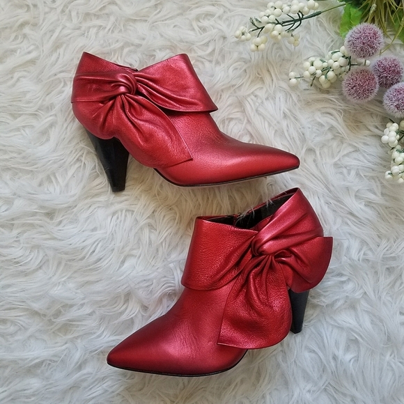 PAIGE Catrine Candy Apple Red Booties - Picture 3 of 16